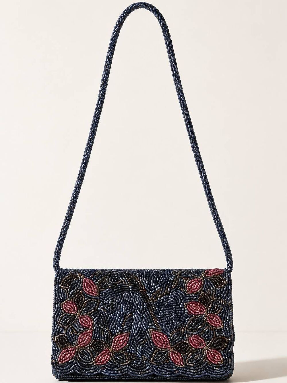 🔸️Vintage Beaded Floral Clutch Crossbody Purse
